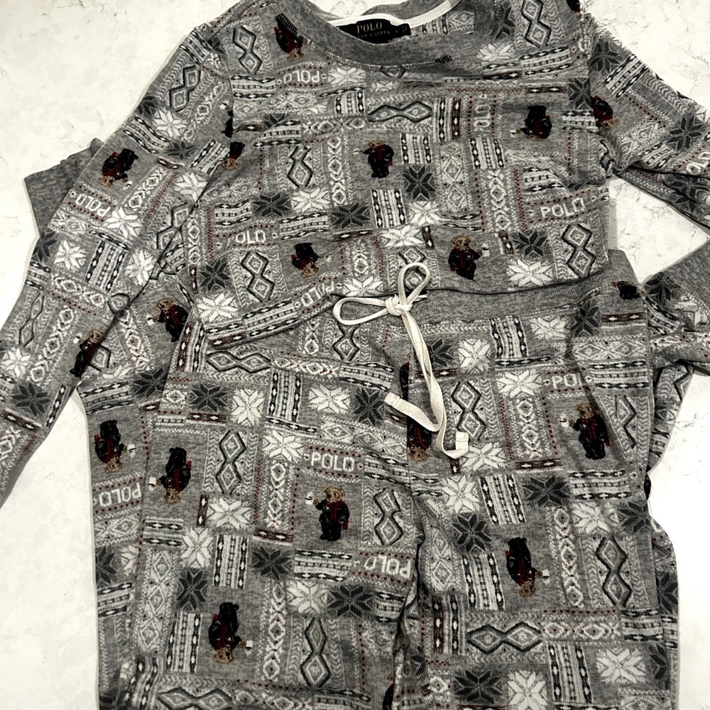 Polo Ralph Lauren Gray Patterned Pajama Set